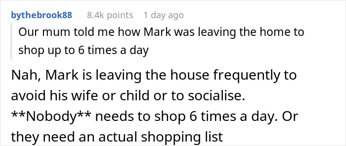 Comment on frequent shopping trips related to family situation Comment on frequent shopping trips related to family situation