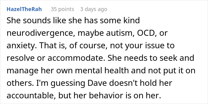 Discussion of woman's possible neurodivergence affecting restaurant ordering behavior