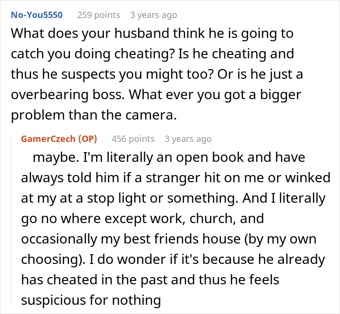 Controlling Man Insists On Keeping Indoor Camera On All The Time, Mad At Wife For Turning It Off Controlling Man Insists On Keeping Indoor Camera On All The Time, Mad At Wife For Turning It Off