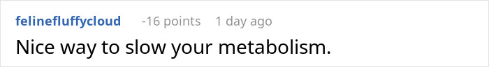 Comment mentioning slowing metabolism related to fasting effects Comment mentioning slowing metabolism related to fasting effects