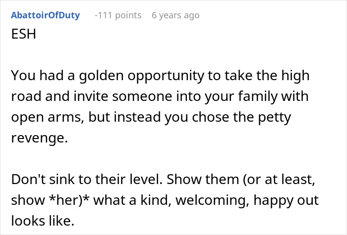 Reddit comment about family events and choosing kindness over revenge Reddit comment about family events and choosing kindness over revenge