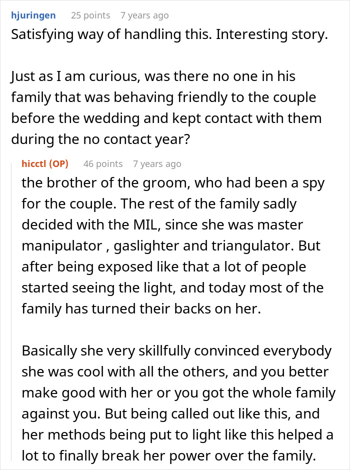 Screenshot of Reddit comments discussing handling a racist MIL and son wedding story Screenshot of Reddit comments discussing handling a racist MIL and son wedding story