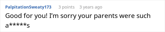 Sympathetic comment about having toxic parents