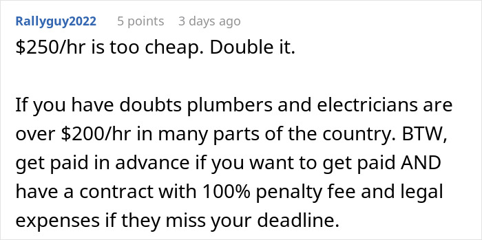 A Reddit comment suggests developers deserve higher rates, relating to the "budget burden" of hiring.