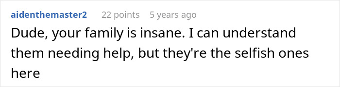 Comment on family selfishness in parents demanding rich daughter's money Comment on family selfishness in parents demanding rich daughter's money