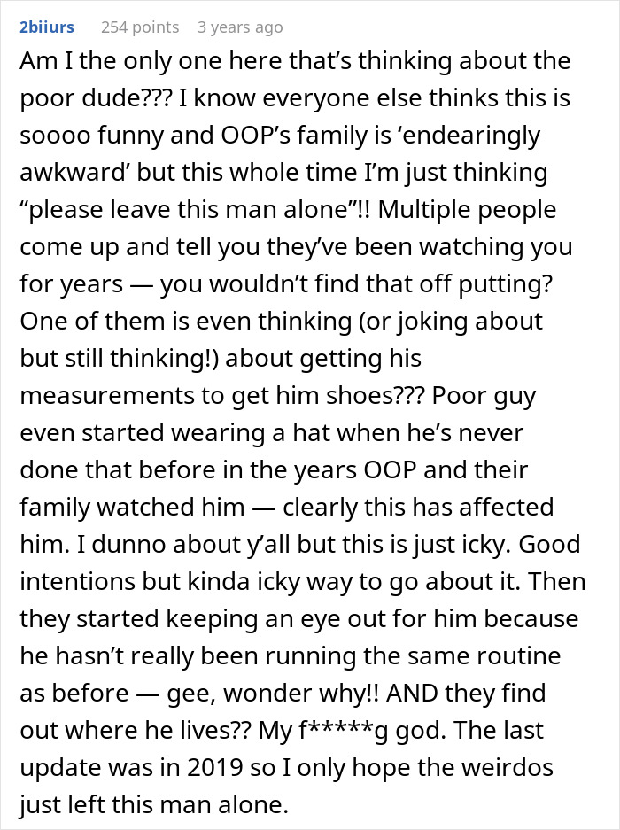 A funny story about a neighbor running and a stalker who isn't creepy, but kind. A funny story about a neighbor running and a stalker who isn't creepy, but kind.
