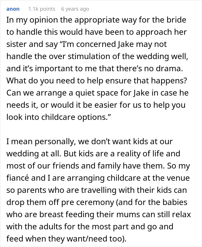 Bigoted Bride Makes Sure Autistic Nephew Isn't At Wedding, Lies To Sis About It Being Kid-Free Event Bigoted Bride Makes Sure Autistic Nephew Isn't At Wedding, Lies To Sis About It Being Kid-Free Event