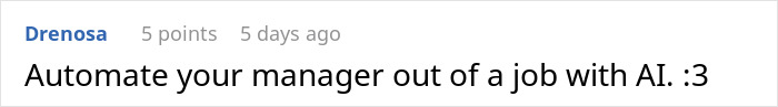 User comment about automating manager jobs with AI technology