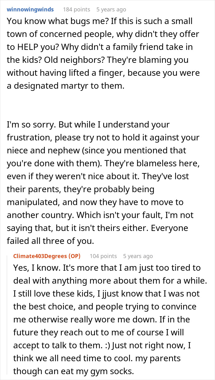 Comment on lack of community help and frustration in caring for kids after being disowned Comment on lack of community help and frustration in caring for kids after being disowned