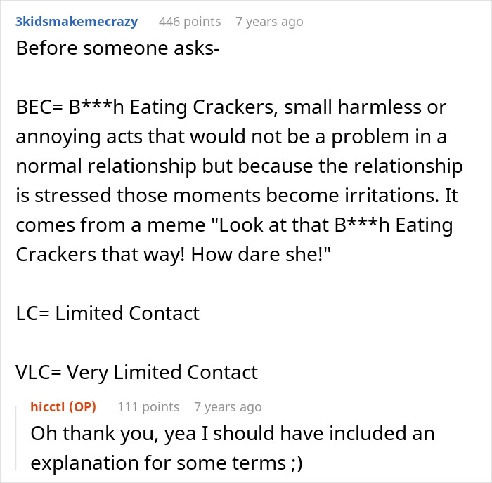 Comment explaining relationship terms BEC, LC, and VLC Comment explaining relationship terms BEC, LC, and VLC