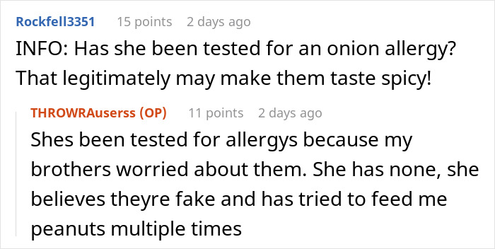 Discussion about onion allergy testing and food reactions