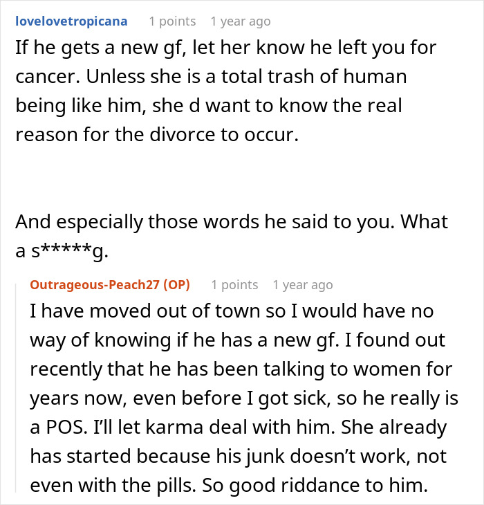 Cancer and divorce struggle: wife reveals husband's betrayal and heartbreak Cancer and divorce struggle: wife reveals husband's betrayal and heartbreak