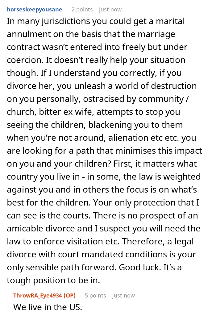 Discussion about marital annulment and legal divorce challenges in forced young marriage