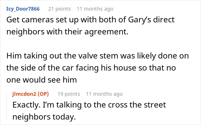Advice to set up cameras with neighbors to monitor nightmare neighbor vandalizing car