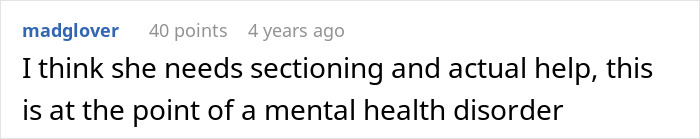 A comment about the MIL disowning grandchild over circumcision, suggesting mental health help is needed.