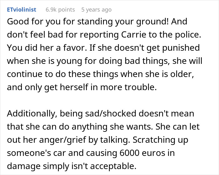 User support for man reporting stepdaughter car damage to police