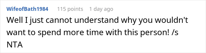 Comment questioning desire to spend time with negative brother-in-law Comment questioning desire to spend time with negative brother-in-law