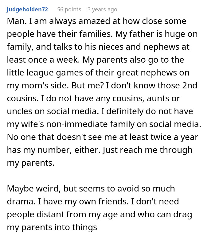 Comment on family relationships and avoiding drama amid feud