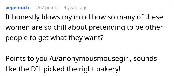 Comment praising daughter-in-law for choosing the right bakery amid wedding cake drama Comment praising daughter-in-law for choosing the right bakery amid wedding cake drama