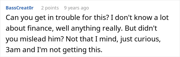 Curious comment about finance and misleading in boss losing millions story Curious comment about finance and misleading in boss losing millions story