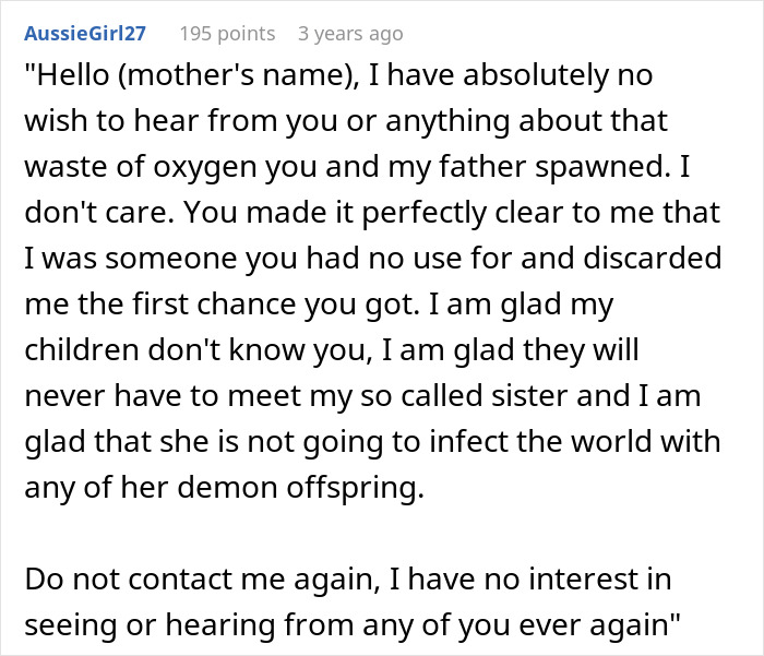 Harsh comment rejecting family and sister after infertility news Harsh comment rejecting family and sister after infertility news