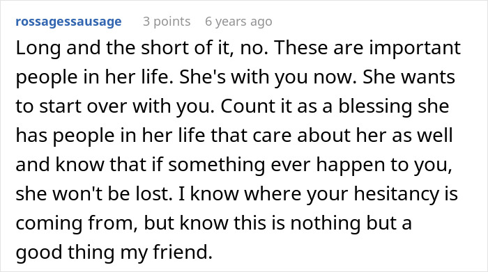 Comment highlights importance of late husband's parents in fianc&eacute;e's life