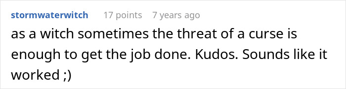 Comment about witchcraft and curse effectiveness in bullying case