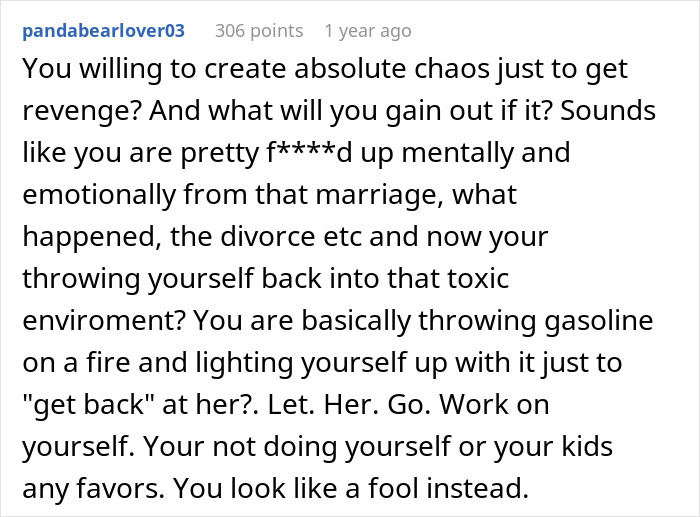 An online comment criticizing a man's plan to break a woman's heart after an affair, advising reconciliation. An online comment criticizing a man's plan to break a woman's heart after an affair, advising reconciliation.