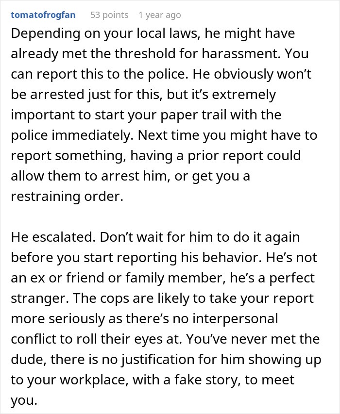 Creepy Dude Refuses To Stop Stalking His Online Date, Gets Fired After She Calls The Cops On Him
