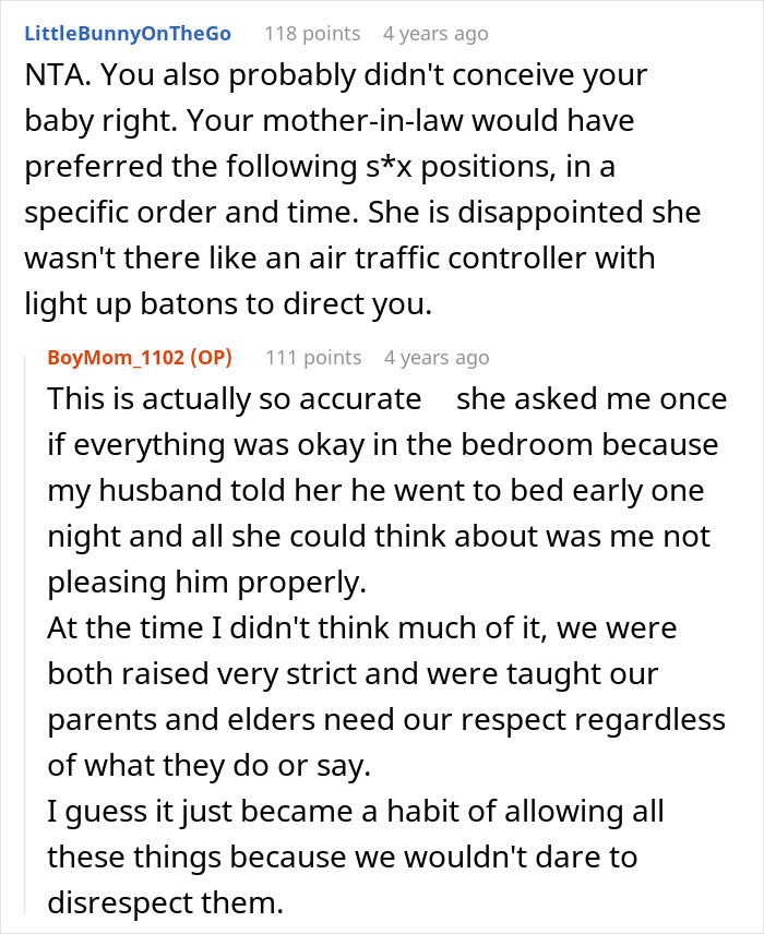 A screenshot of a Reddit post about a controlling mother-in-law, reflecting the theme of an unhinged MIL.