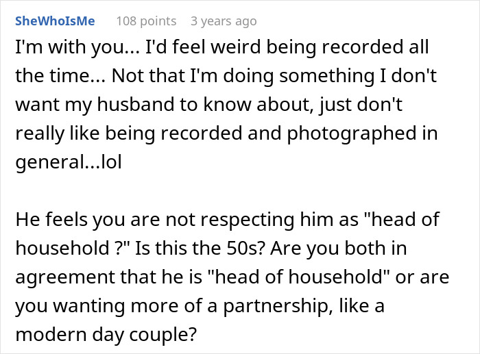 Controlling Man Insists On Keeping Indoor Camera On All The Time, Mad At Wife For Turning It Off Controlling Man Insists On Keeping Indoor Camera On All The Time, Mad At Wife For Turning It Off