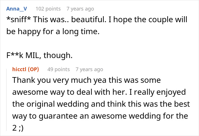Comment expressing hope for the couple's happiness despite MIL issues Comment expressing hope for the couple's happiness despite MIL issues