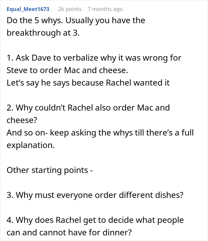 Advice on resolving issues about restaurant orders and tantrums
