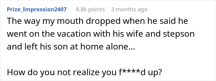 Son Wants To Feel Special By Going On First Vacation With Dad, Refuses To Go If Stepbro Is Going