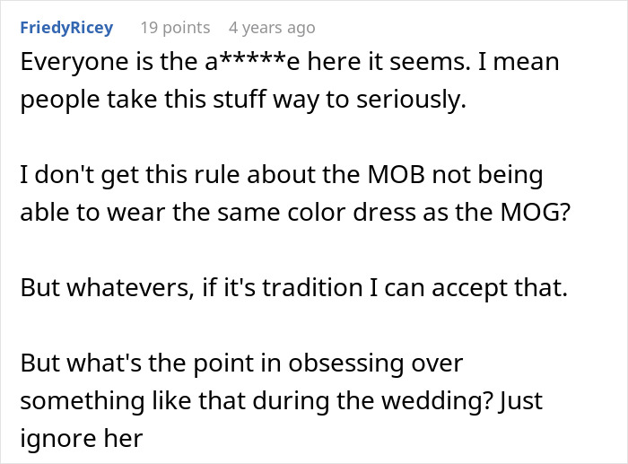 MIL Throws A Pity Party Over Not Wearing Green For Son's Wedding, Plans To Switch Dresses Anyway MIL Throws A Pity Party Over Not Wearing Green For Son's Wedding, Plans To Switch Dresses Anyway
