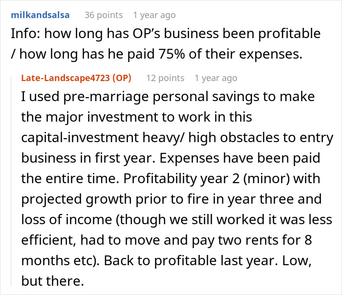 A Reddit post detailing the timeline and struggles of a successful business owner, relevant to the loser and a failure discussion.