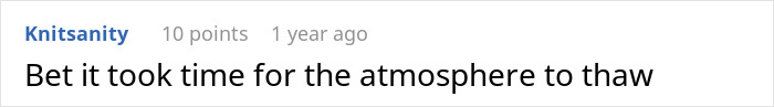 Comment about atmosphere thawing in stepdad story