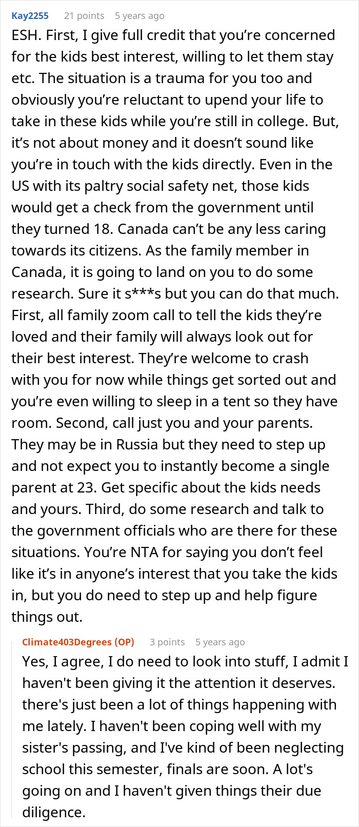 Comment advising 23YO disowned to research and communicate about kids and family support Comment advising 23YO disowned to research and communicate about kids and family support