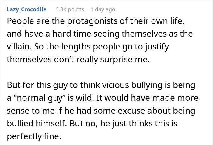 Text post discussing cyberbullying and normalizing vicious behavior online