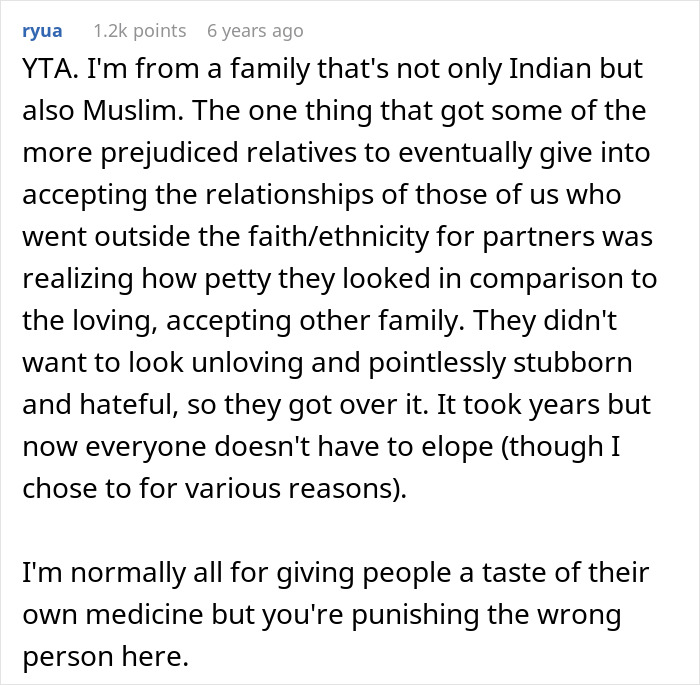 Comment sharing personal story about family acceptance and criticizing man's punishment of girlfriend Comment sharing personal story about family acceptance and criticizing man's punishment of girlfriend