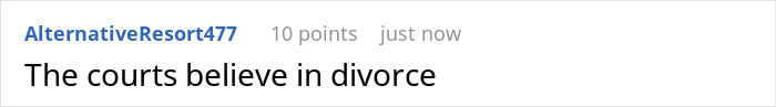 Comment on courts believing in divorce in marriage at 17 case