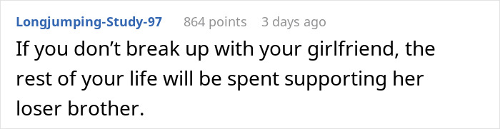 Guy Gives GF An Ultimatum After Getting Fed Up With Her Freeloading Brother Who Refuses To Be An Actual Adult