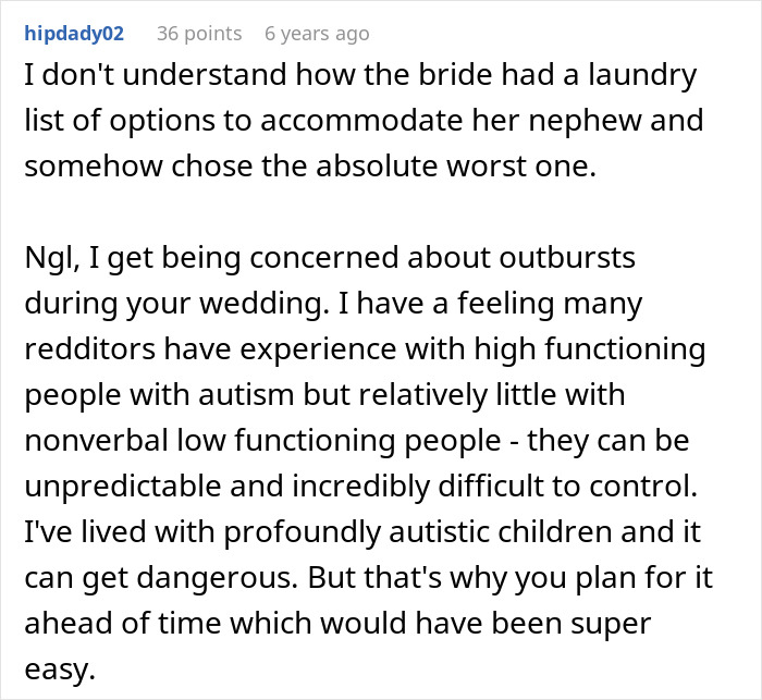 Bigoted Bride Makes Sure Autistic Nephew Isn't At Wedding, Lies To Sis About It Being Kid-Free Event Bigoted Bride Makes Sure Autistic Nephew Isn't At Wedding, Lies To Sis About It Being Kid-Free Event