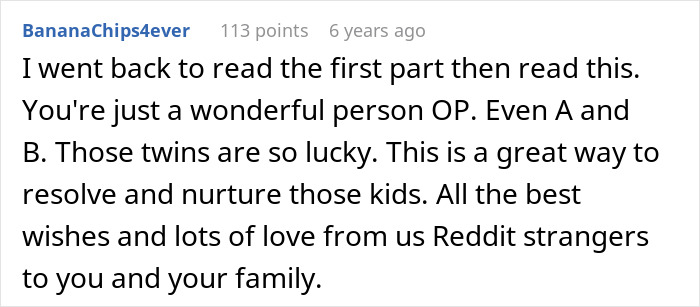 Praise for nurturing children and successful co-parenting