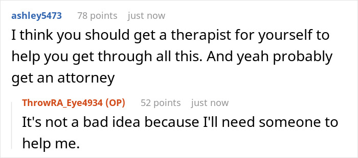 Advice on therapy and legal help for marriage problems