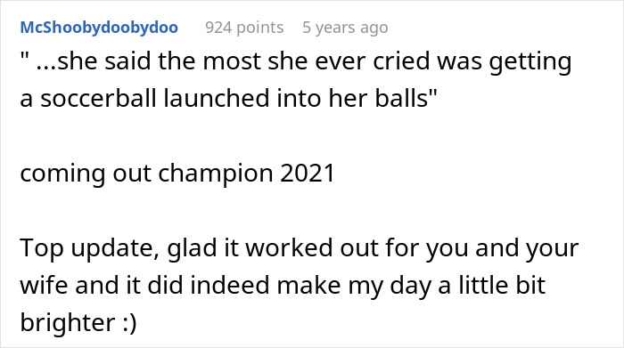 Comment sharing humorous moment and happy update about family Comment sharing humorous moment and happy update about family