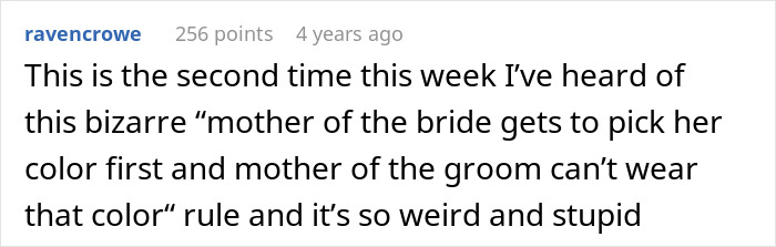 MIL Throws A Pity Party Over Not Wearing Green For Son's Wedding, Plans To Switch Dresses Anyway MIL Throws A Pity Party Over Not Wearing Green For Son's Wedding, Plans To Switch Dresses Anyway