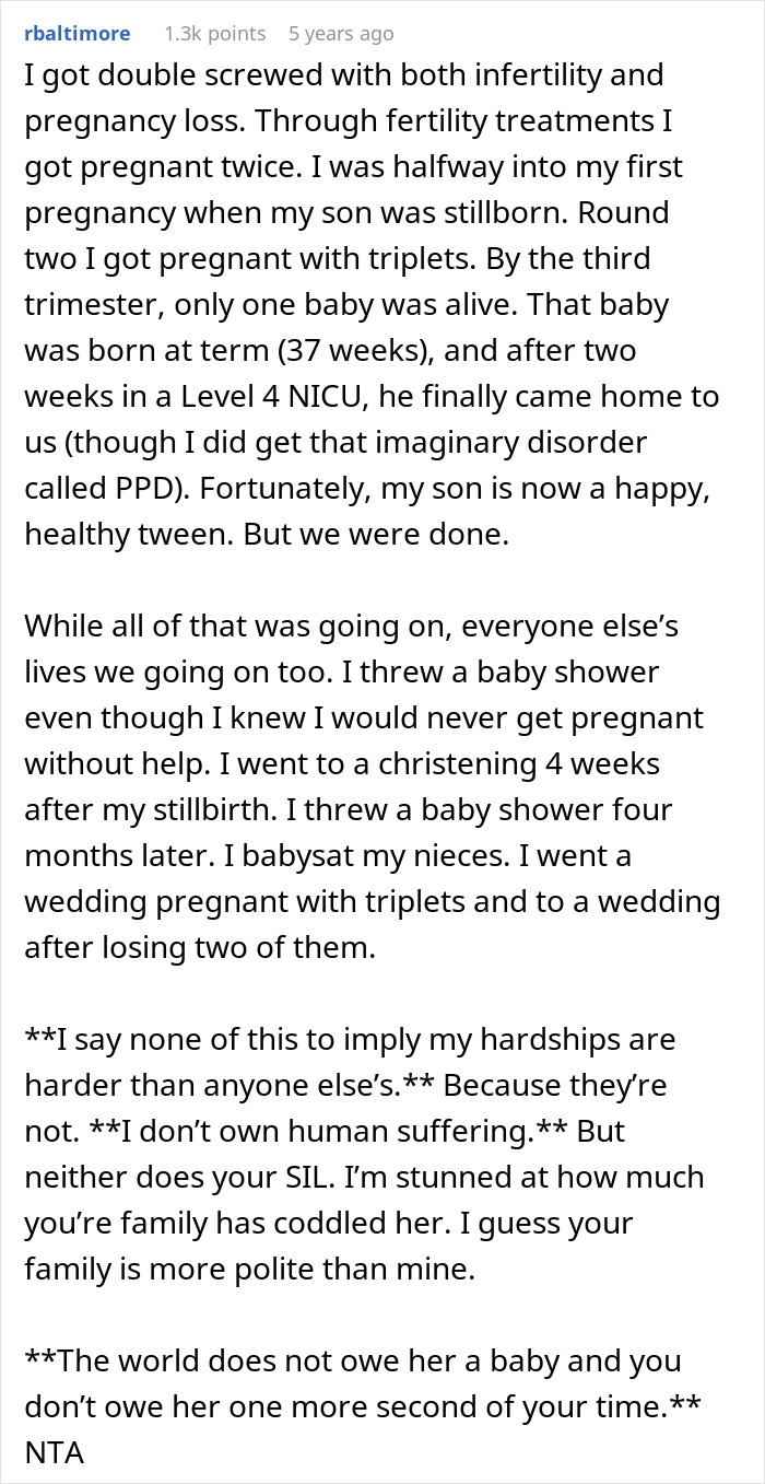 SIL Can't Take Infertile Couple's Whining Anymore, Snubs Them As They Show Up At 5 AM To Harass Her SIL Can't Take Infertile Couple's Whining Anymore, Snubs Them As They Show Up At 5 AM To Harass Her