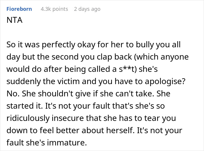 Reddit comment defending no apology after being bullied and insulted Reddit comment defending no apology after being bullied and insulted
