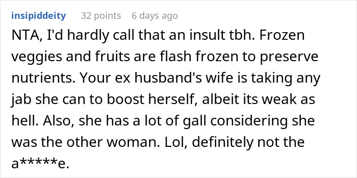 Guy's Mistress-Turned-Wife Keeps Insulting His Ex's Frozen Food, Whines As She Brutally Snubs Her Guy's Mistress-Turned-Wife Keeps Insulting His Ex's Frozen Food, Whines As She Brutally Snubs Her
